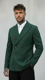 GIACCA DOPPIO PETTO - BERNA - *ART. 23318388 - COL. VERDE BOTTIGLIA