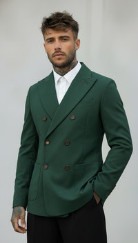 GIACCA DOPPIO PETTO - BERNA - *ART. 23318388 - COL. VERDE BOTTIGLIA