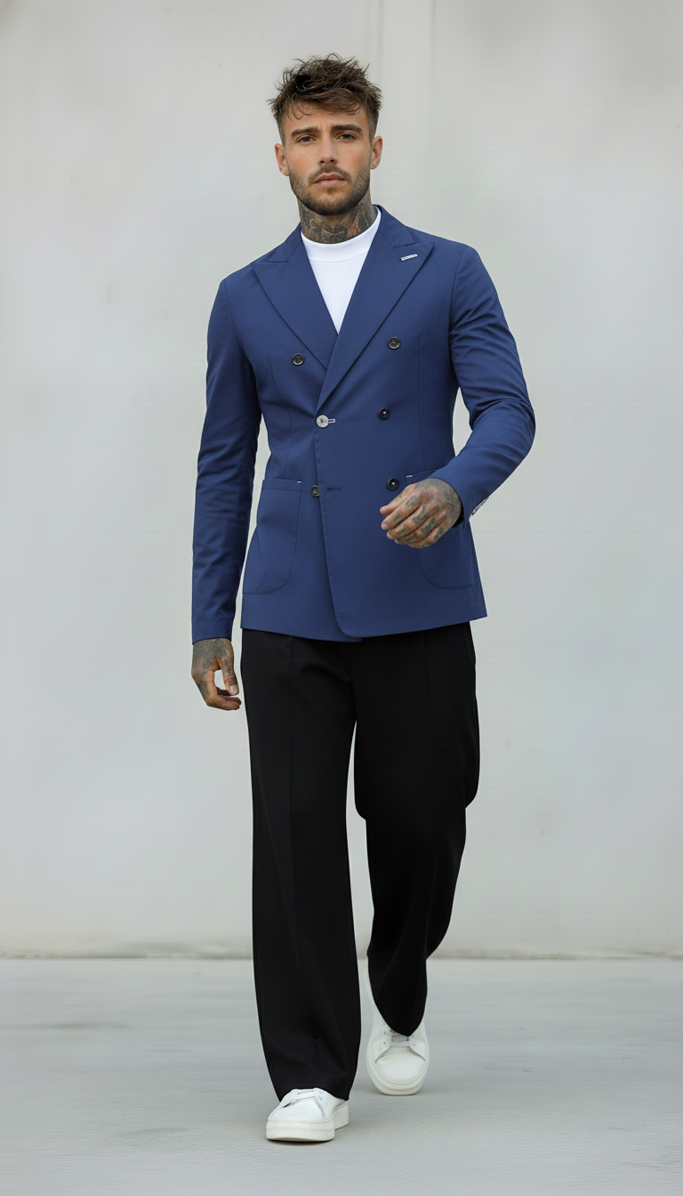 GIACCA DOPPIO PETTO TECNICA - BERNA - *ART. 23027942 - COL. BLU CHINA