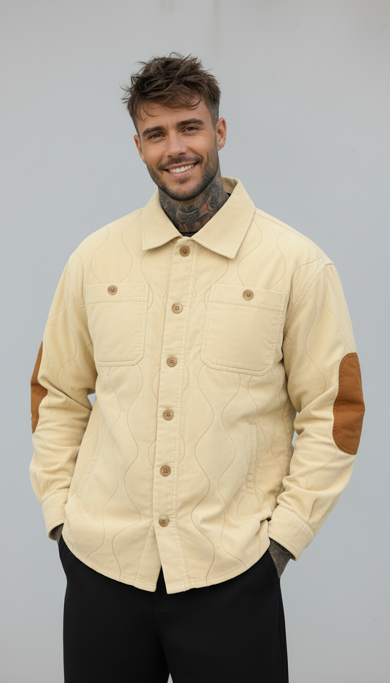 CAMICIA OVERJACKET CON DETTAGLI A CONTRASTO - BERNA - ART. 2522738 - COL. BEIGE