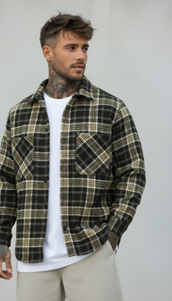 CAMICIA QUADRI IN FLANELLA - NEW JOB BRAND - ART. QD177 - COL. NERO