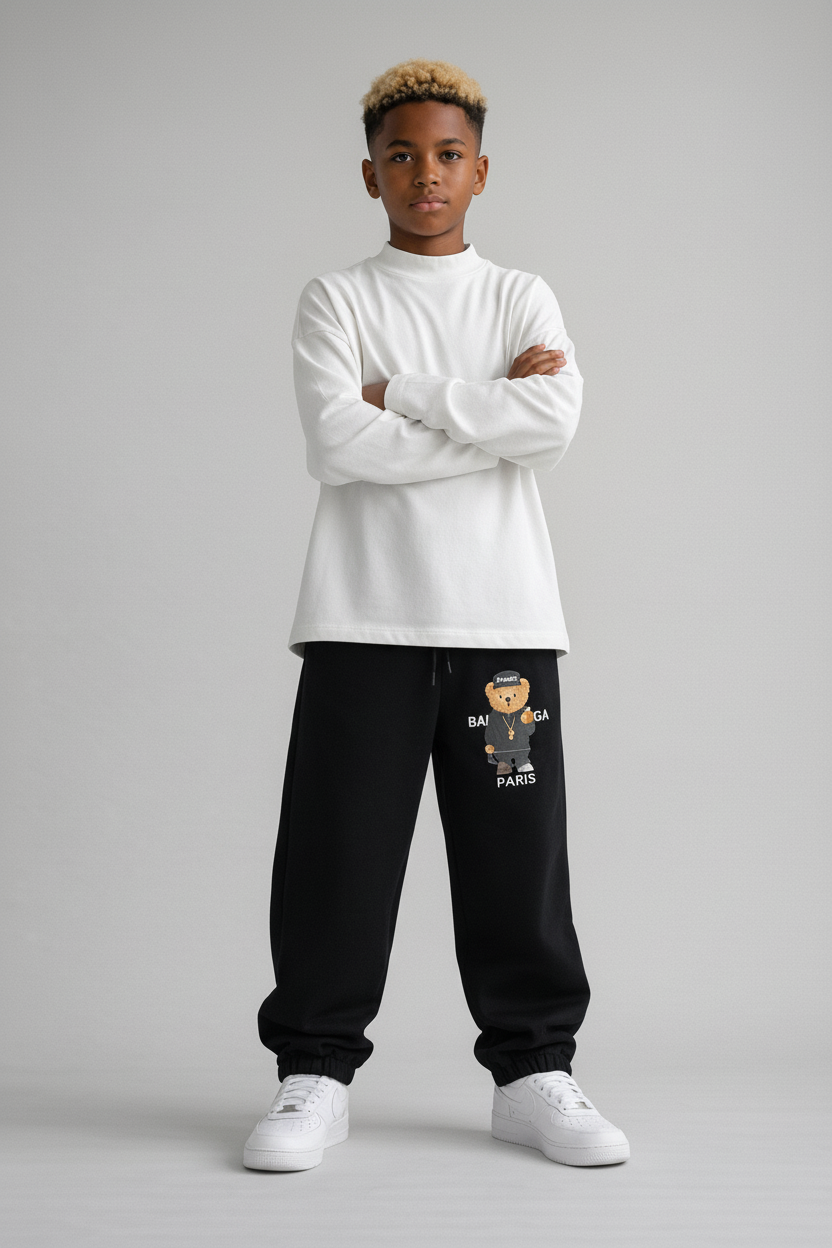 TUTA BAMBINO OVER CON POLSINO PIU' COLORI - STAMPA ORSETTO  - HAMEN - ART. ORSO