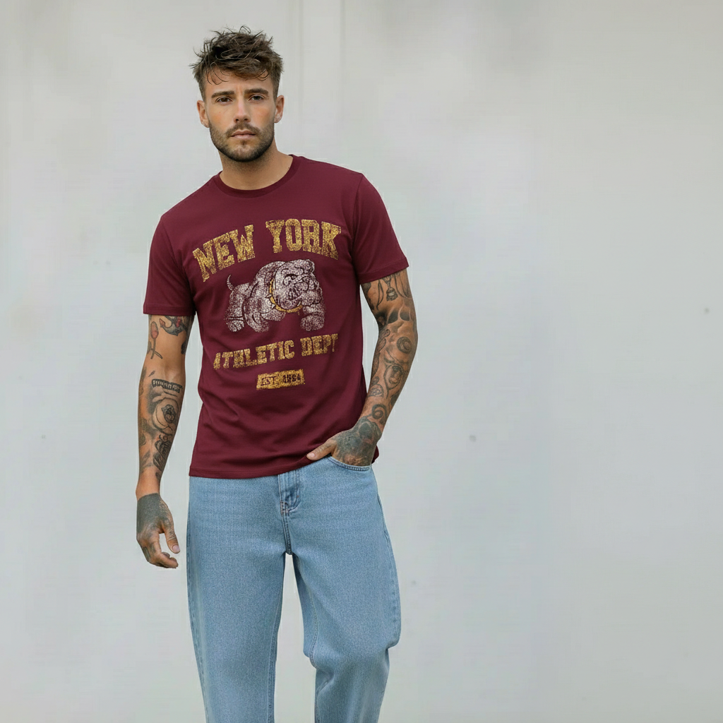 T-SHIRT BULLDOG - BERNA - *ART. 24624136 - COL. BORDEAUX