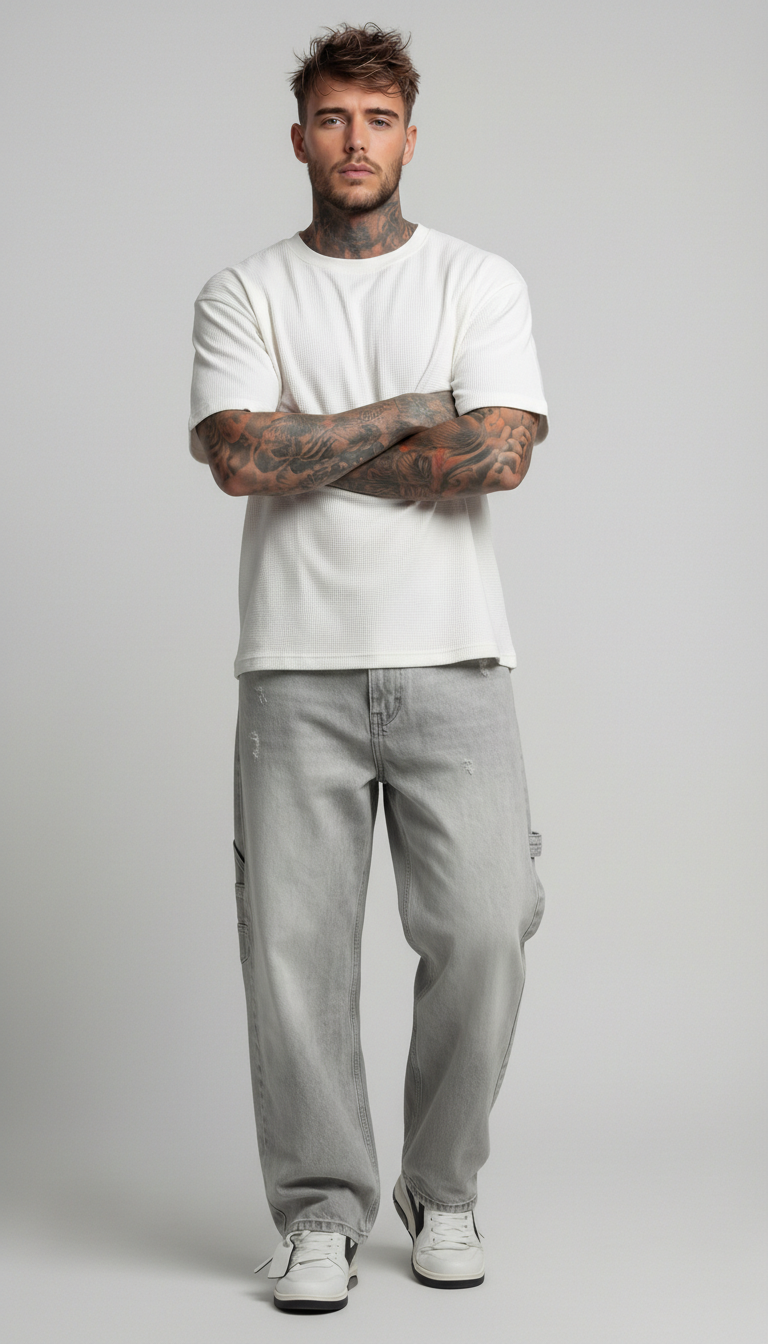 JEANS UOMO CARPENTER STRAIGHT LAVAGGIO GRIGIO  FIT  BERNA - ART. 261202 -30