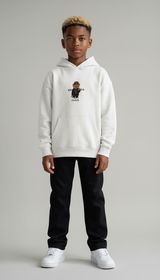 FELPA OVER BAMBINO CON CAPPUCCIO BOXY FIT OVER -  ORSO  PIU' COLORI - HAMEN