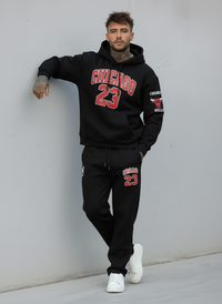 PANTALONE IN FELPA TUTA  CHICAGO 23  - B.U. - ART. W25 TKM - 02  COL. NERO