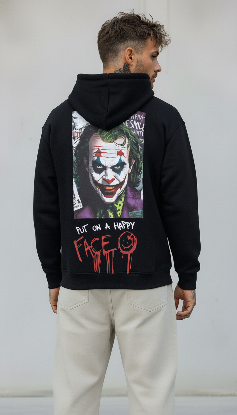 FELPA CON CAPPUCCIO JOKER - E. - ART. PUT ON A HAPPY FACE