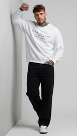 FELPA GIROCOLLO UOMO BIANCO  CON RICAMO MA ANCORA?  - BERNA - ART. 261080 -2