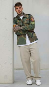 GIUBBINO OVERSHIRT UOMO BERNA CAMOU  RICAMI AZTECHI - ART. 26128430