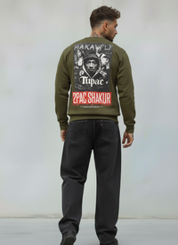 FELPA  GIROCOLLO TUPAC - E. - ART. 2PAC SHAKUR  COL. VERDE