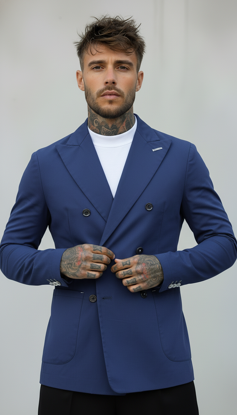 GIACCA DOPPIO PETTO TECNICA - BERNA - *ART. 23027942 - COL. BLU CHINA