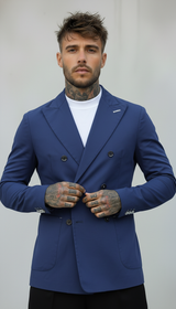 GIACCA DOPPIO PETTO TECNICA - BERNA - *ART. 23027942 - COL. BLU CHINA