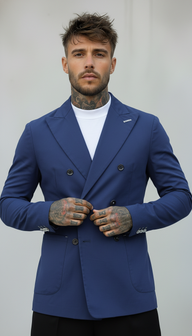 GIACCA DOPPIO PETTO TECNICA - BERNA - *ART. 23027942 - COL. BLU CHINA