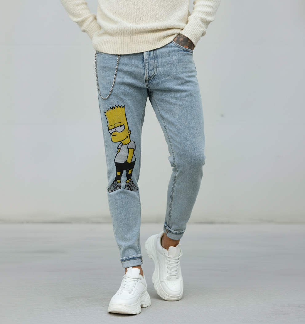 JEANS - HAMEN - DIPINTO A MANO -  ART. BART II