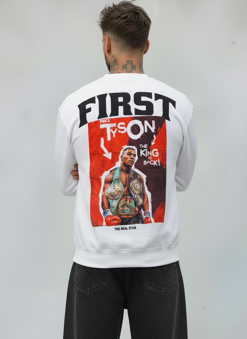 FELPA GIROCOLLO MIKE TYSON - E. - ART. FIRST THE REAL STAR "THE KING IS BACK"