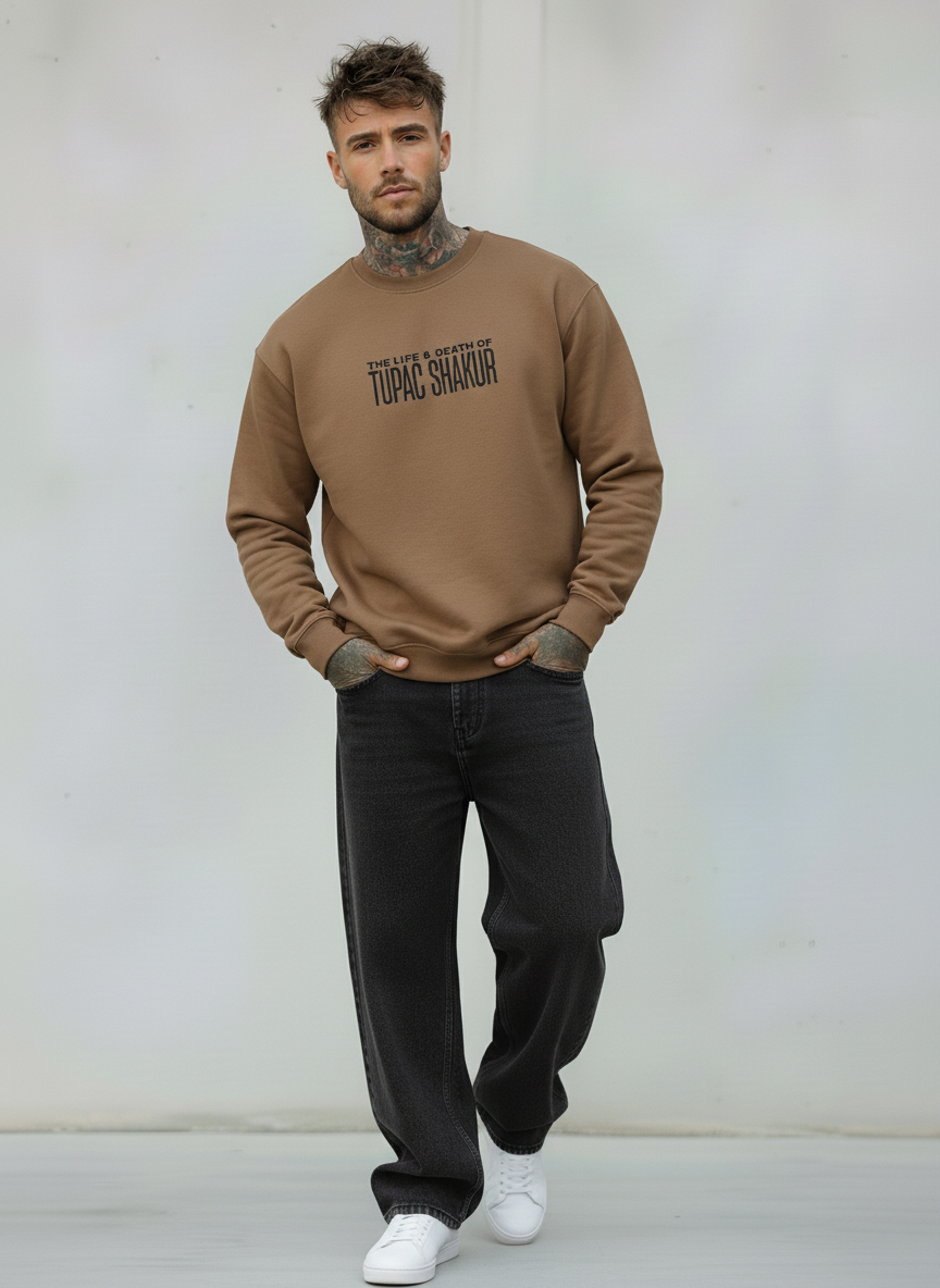 FELPA GIROCOLLO 2PAC - E. - ART. TUPAC SHAKUR  COL. CAMMELLO