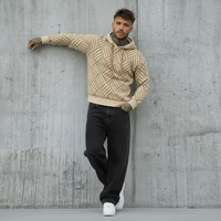 MAGLIONE CON CAPPUCCIO VANISE' PUNTO CESTO - BERNA - ART. 246015607 - COL. SABBIA / BEIGE