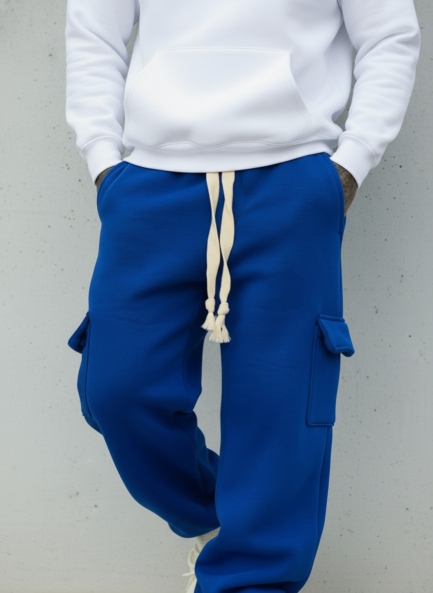 PANTALONE DI TUTA CARGO TASCONE - HAMEN - ART. TIZIANO - COL. BLU ROYAL