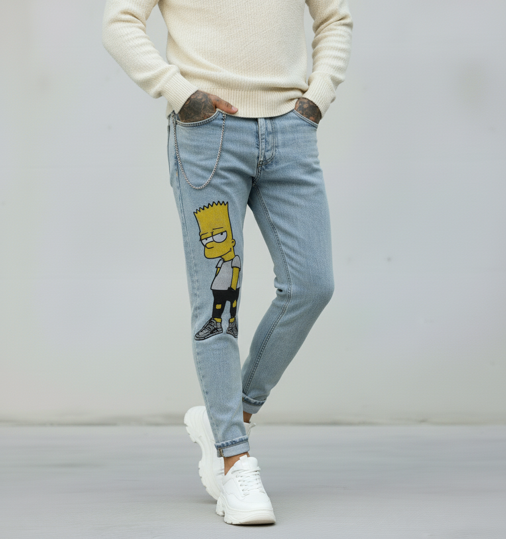 JEANS - HAMEN - DIPINTO A MANO -  ART. BART II