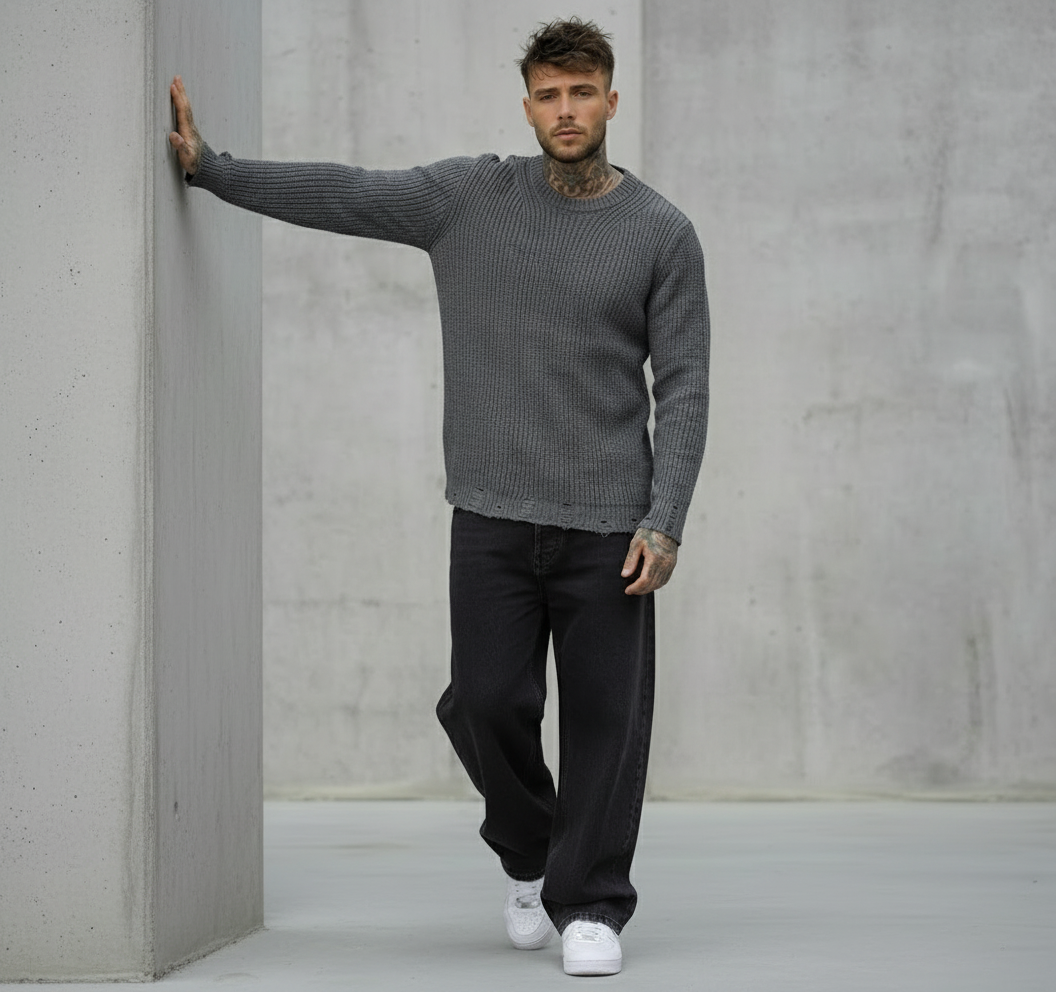 GIROCOLLO MAGLIA ROTTURE COSTA INGLESE KIR  - BL.11 - *ART. KIAN65 - COL. GRIGIO MEDIO