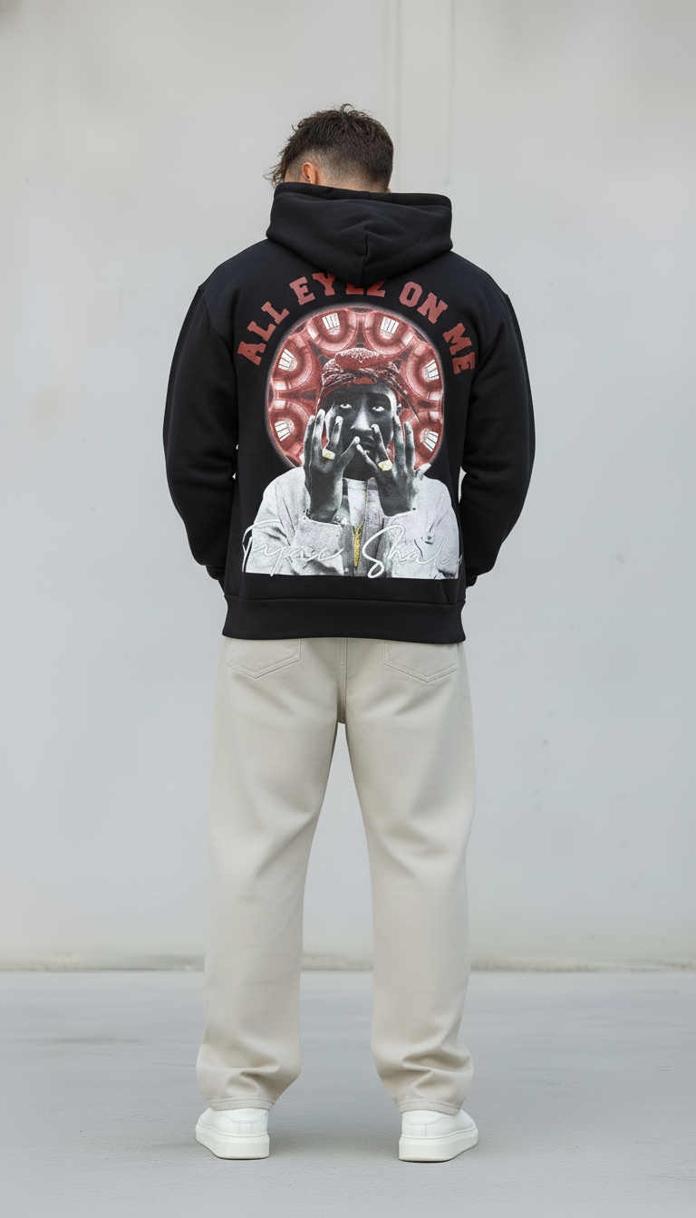 FELPA CON CAPPUCCIO TUPAC   - B.U. - ART. W 25 / H 50