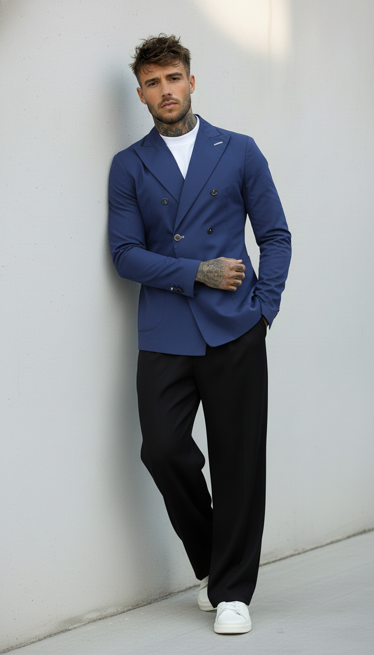 GIACCA DOPPIO PETTO TECNICA - BERNA - *ART. 23027942 - COL. BLU CHINA