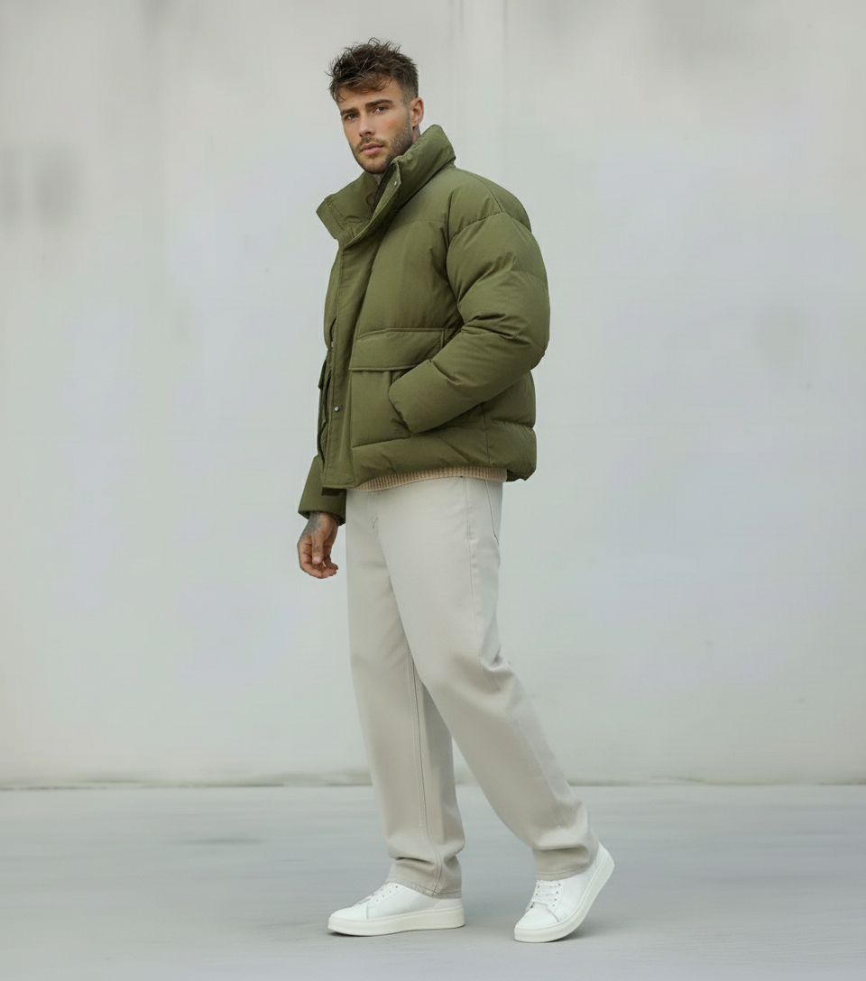 GIUBBINO PUFFER - NEW JOB BRAND - ART. 22419 - COL. VERDE