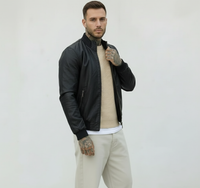 GIUBBINO EFFETTO PELLE  - HAMEN - ART. XF3042 - COL. NERO