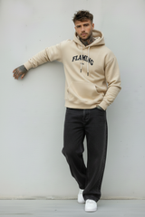FELPA CON CAPPUCCIO - E. - ART. FLAMING JOKER - COL. BEIGE