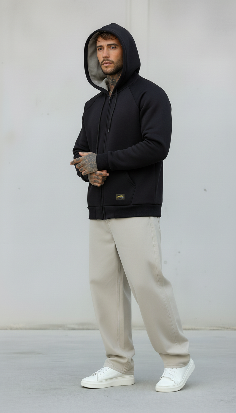 FELPA CON CAPPUCCIO + ZIP - ONLY&SONS - ART. 22031823