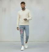 JEANS - HAMEN - DIPINTO A MANO -  ART. PANTERA ROSA