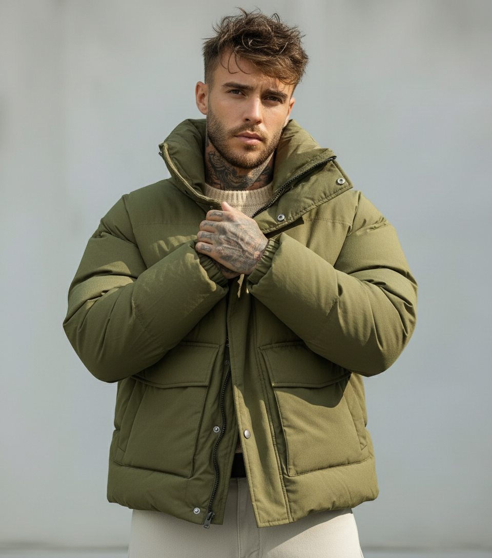 GIUBBINO PUFFER - NEW JOB BRAND - ART. 22419 - COL. VERDE