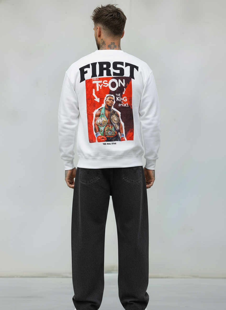 FELPA GIROCOLLO MIKE TYSON - E. - ART. FIRST THE REAL STAR "THE KING IS BACK"