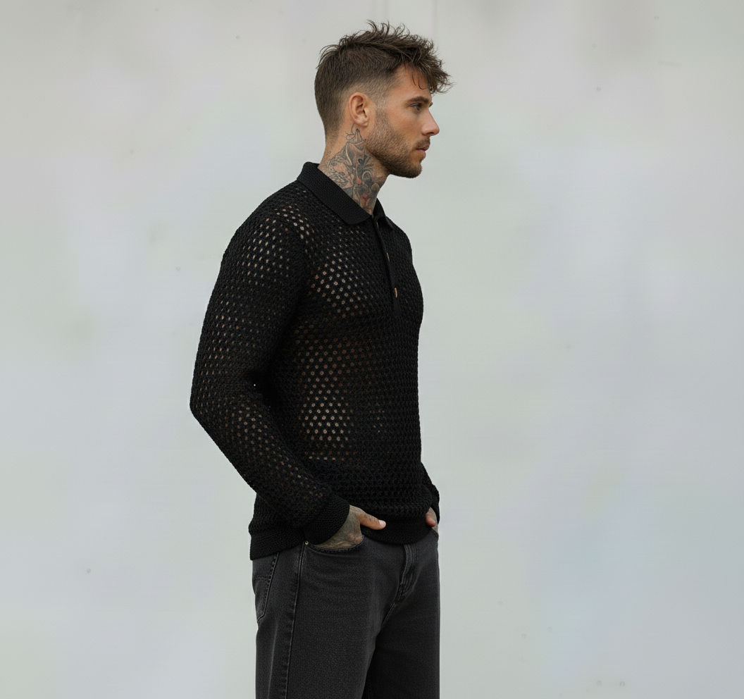MAGLIONE KNITWEAR POLO - LE PAS SAGE - ART. FW25K23 - COL. NERO
