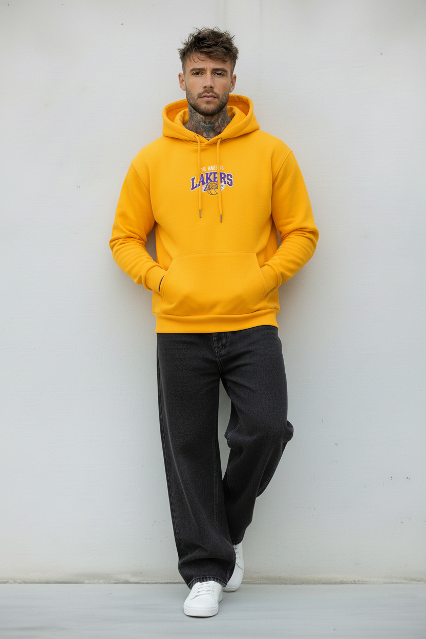 FELPA CON CAPPUCCIO LAKERS   - B.U. - ART. W25 / H 54