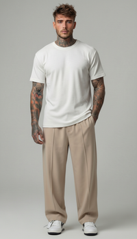 PANTALONI REGULAR -FIT CON VITA ELASTICA  E PIEGHE - IMPERIAL - ART. PE6HLCX
