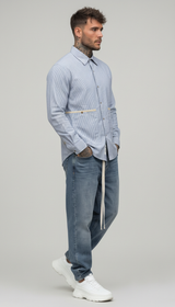 CAMICIA UOMO OVERSHIRT UOMO A RIGHE BICOLOR - BERNA - ART. 261252-30