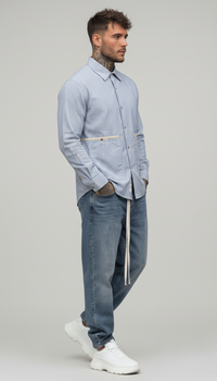 CAMICIA UOMO OVERSHIRT UOMO A RIGHE BICOLOR - BERNA - ART. 261252-30