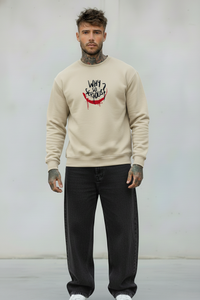 FELPA GIROCOLLO JOKER - E. - ART. WHY SO SERIOUS - COL. BEIGE