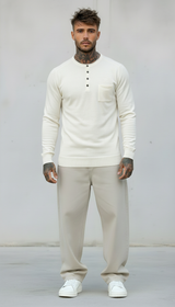 SERAFINO BOTTONI CON TASCHINO MAGLIA - BERNA - *ART. 230111173 - COL. ECRU