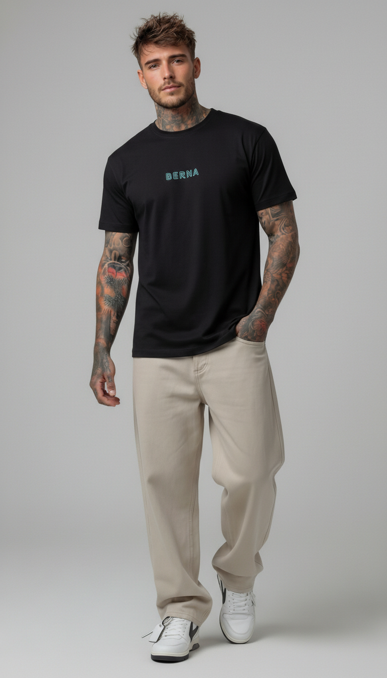 T-SHIRT NERA AQUILA AZTECA - BERNA - ART. 261078 -1