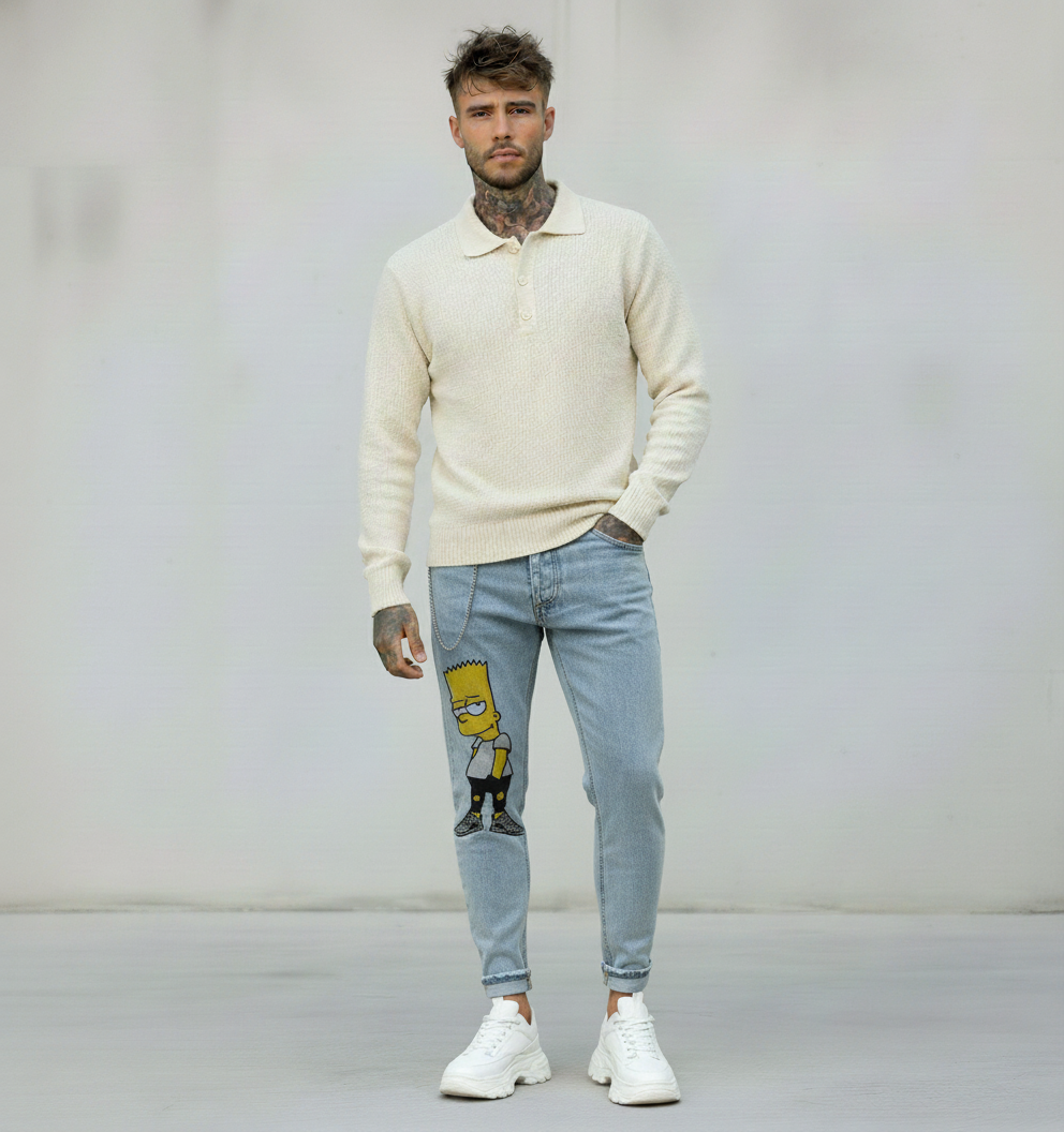 JEANS - HAMEN - DIPINTO A MANO -  ART. BART II