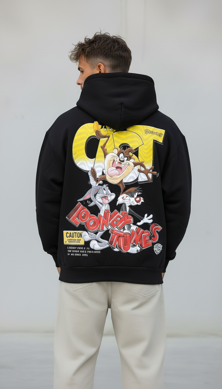 FELPA CON CAPPUCCIO LOONEY TUNES   - B.U. - ART. W 25 / H 49