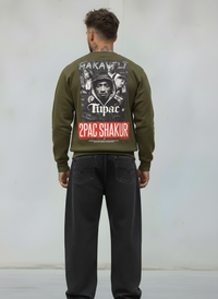 FELPA  GIROCOLLO TUPAC - E. - ART. 2PAC SHAKUR  COL. VERDE