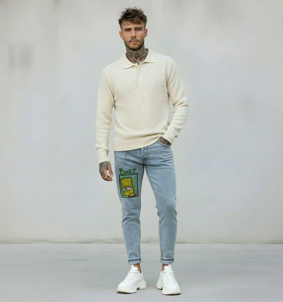 JEANS - HAMEN - DIPINTO A MANO -  ART. BART