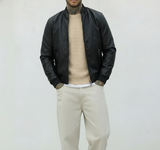 GIUBBINO EFFETTO PELLE  - HAMEN - ART. XF3042 - COL. NERO