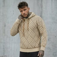 MAGLIONE CON CAPPUCCIO VANISE' PUNTO CESTO - BERNA - ART. 246015607 - COL. SABBIA / BEIGE
