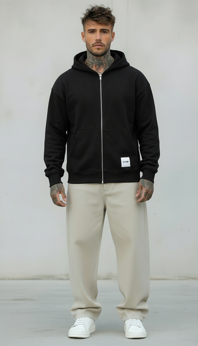 FELPA ONLY&SONS BOXY FIT CON CAPPUCCIO + ZIP  ONLY&SONS - ART. 22035193