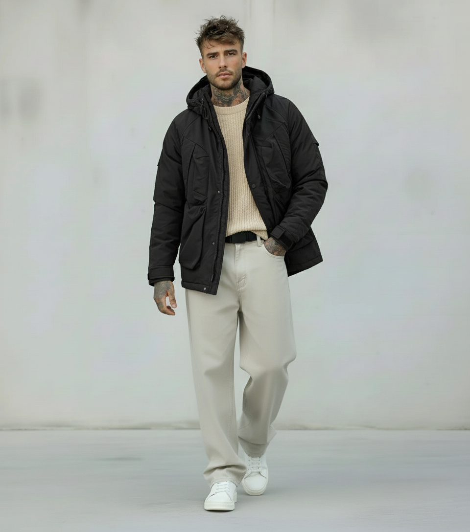 GIUBBINO CON CAPPUCCIO OUTDOOR JACKET - BERNA - ART. 2462341 - COL. NERO