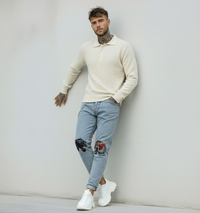 JEANS - HAMEN - DIPINTO A MANO -  ART. PANTERA